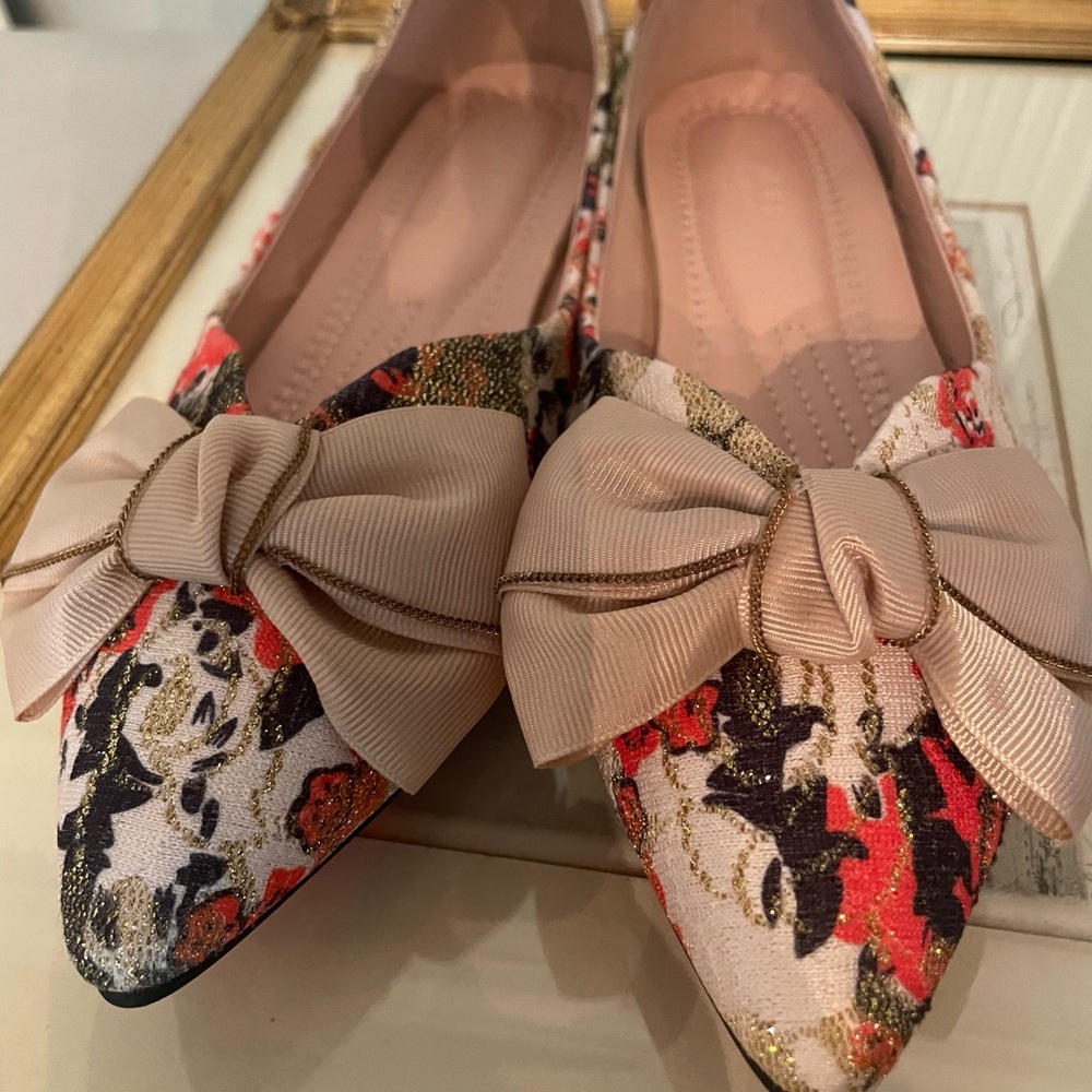 Floral Bow Women's Flats